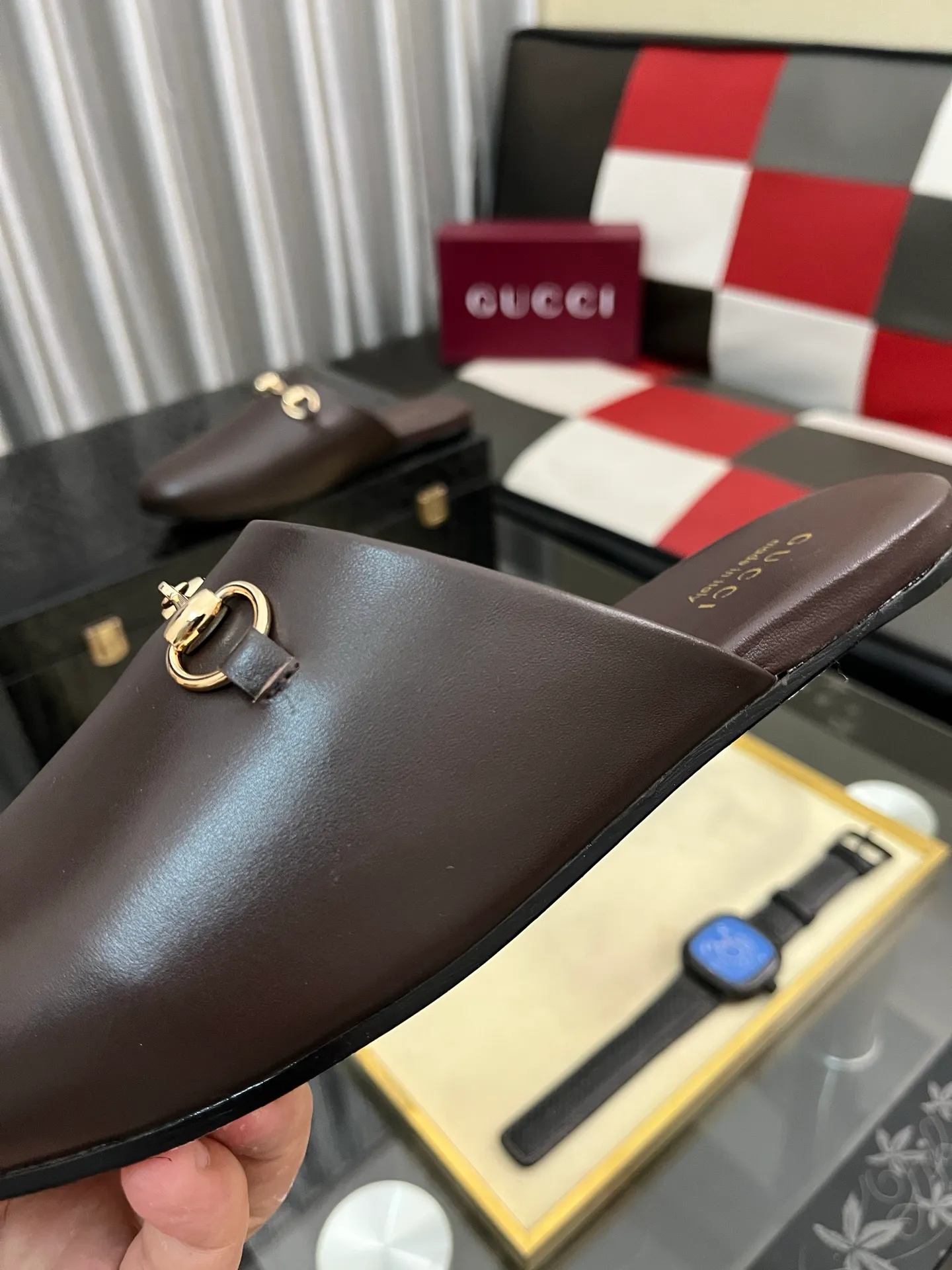 Men's shoes 💰480⌚️⌚️[Gucci] 2024 new season half-slip men's shoes, made of Italian imported first-layer frosted cowhide➕sheepskin lining, original hardware buckle, original combination wear-resistant outsole, real shot 🎬 Very comfortable on the feet, size 36-44